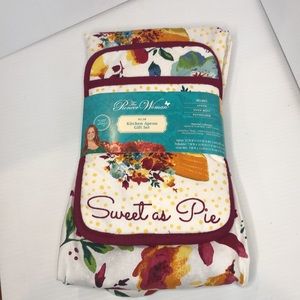 Pioneer Woman Willow Kitchen Apron Gift Set Thanksgiving Fall Harvest Pumpkin